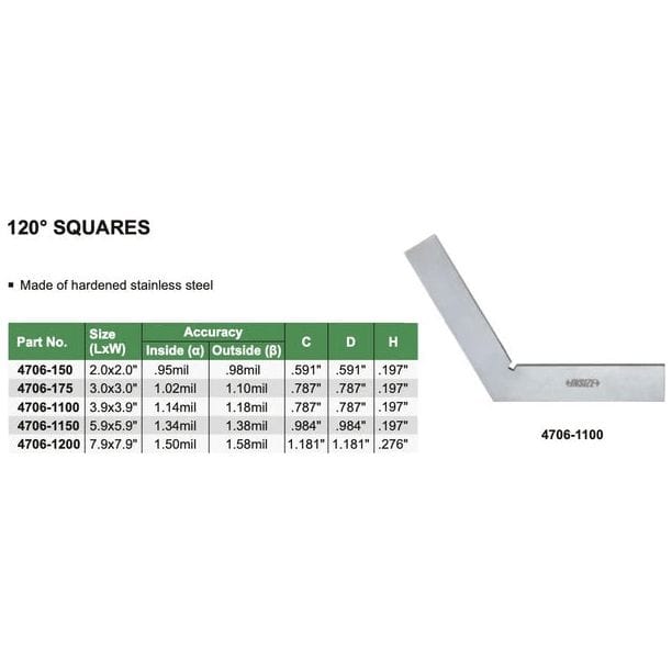 Insize 120° Square Range 150x150mm Series 4706-1150 - Twin Eagle Imports