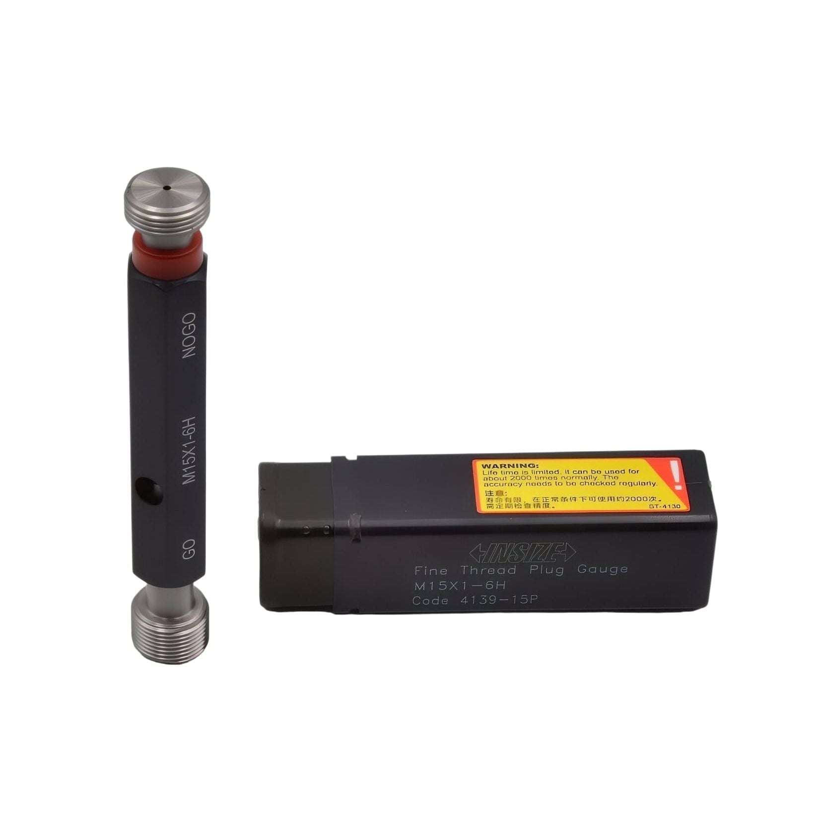 Insize 4139-15P Fine Thread Plug Gage – M15 × 1 (Go / No-Go, Class 6H) - Twin Eagle Imports