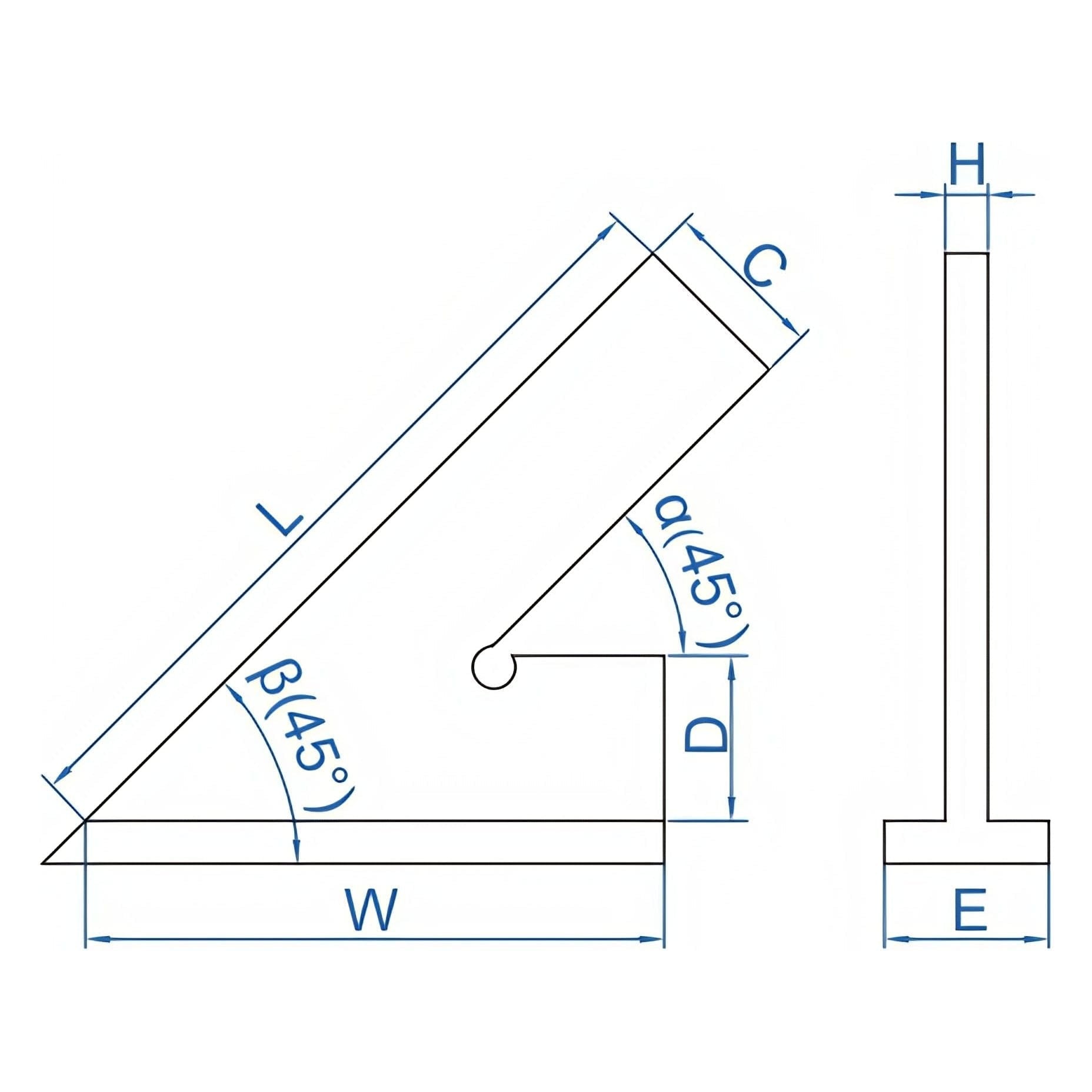 Insize 45° Square 200x130mm Range Series 4747-200 - Twin Eagle Imports