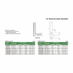 Insize 90° Bevelled Edge Square 300x200mm Range Series 4790-0300 - Twin Eagle Imports