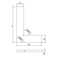 Insize 90° Flat Edge Square 100x70mm Range Series 4791-100 - Twin Eagle Imports
