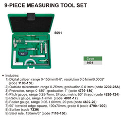 Insize 9pc Measuring Tool Set Series 5091 - Twin Eagle Imports