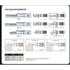 Insize Aluminium Can Seam Micrometer 0-0.6" Range Series 3293-062 - Twin Eagle Imports