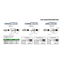 Insize Aluminium Can Seam Micrometer 0-13mm Range Series 3293-132 - Twin Eagle Imports
