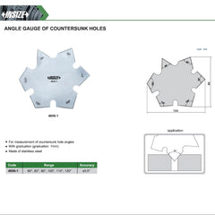 Insize Angle Gauge of Countersunk Holes Series 4856-1 - Twin Eagle Imports