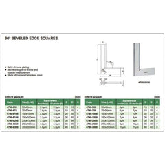 Insize Beveled Edge Square 100×70 mm Grade 0 Series 4790-1000 - Twin Eagle Imports