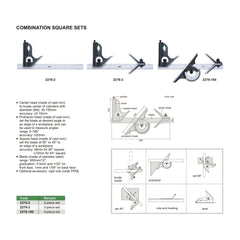 Insize Combination Square Set Layout Solution 2278-3 - Twin Eagle Imports