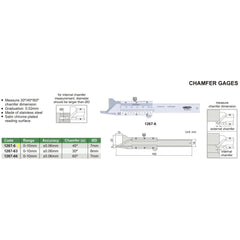 Insize Conventional Chamfer Gauge 0-6mm Range Series 1267-6 - Twin Eagle Imports