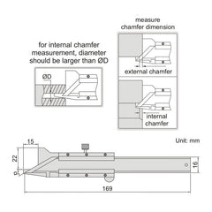 Insize Conventional Chamfer Gauge 0-6mm Range Series 1267-6 - Twin Eagle Imports