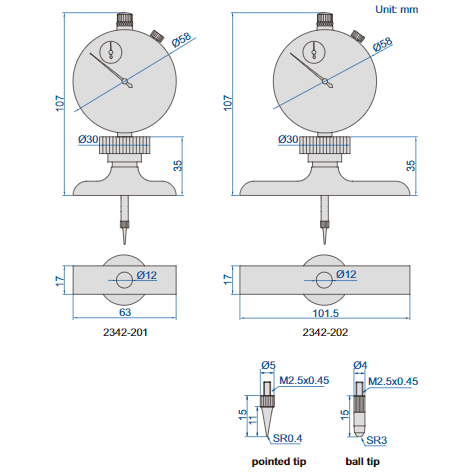 Insize Dial Depth Gauge 0-300mm x 0.01mm Range Series 2342-201 - Twin Eagle Imports