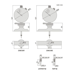 Insize Dial Depth Gauge 0-300mm x 0.01mm Range Series 2342-202 - Twin Eagle Imports