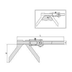 Insize Digital Arc Radius Caliper 5-200mm/0.2-8" Range Series 1189-200B - Twin Eagle Imports