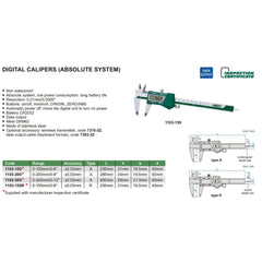 Insize Digital Caliper 0-150mm / 0-6" Range Series 1103-150 - Twin Eagle Imports