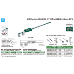 Insize Digital Caliper with Interchangeable Ball Tips 0–12″ Range Series 1527-3001 - Twin Eagle Imports