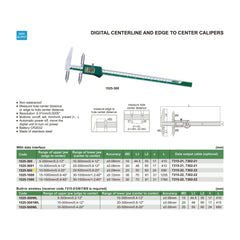 Insize Digital Centerline Caliper 10-500mm Range Series 1525-500 - Twin Eagle Imports