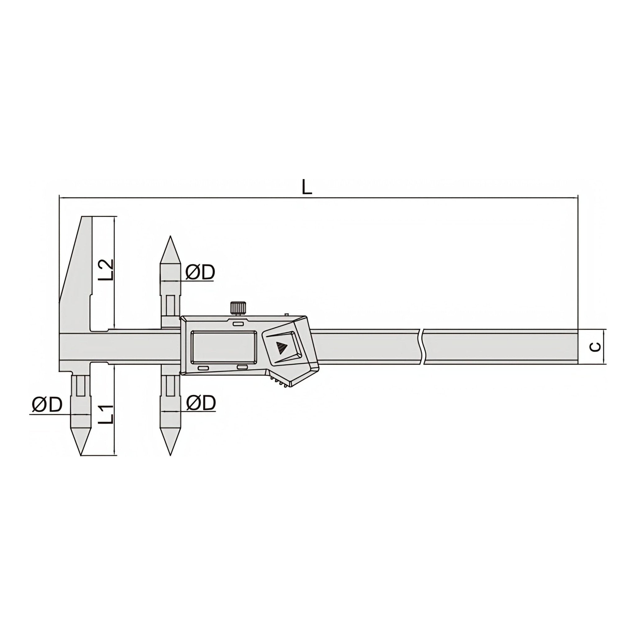 Insize Digital Centerline Caliper 10-500mm Range Series 1525-500 - Twin Eagle Imports