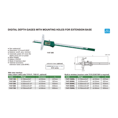 Insize Digital Depth Gauge 0-150mm / 0-6" Range Series 1147-150 - Twin Eagle Imports