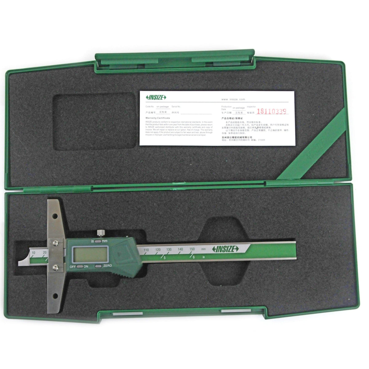 Insize Digital Depth Gauge 0-150mm / 0-6" Range Series 1147-150 - Twin Eagle Imports