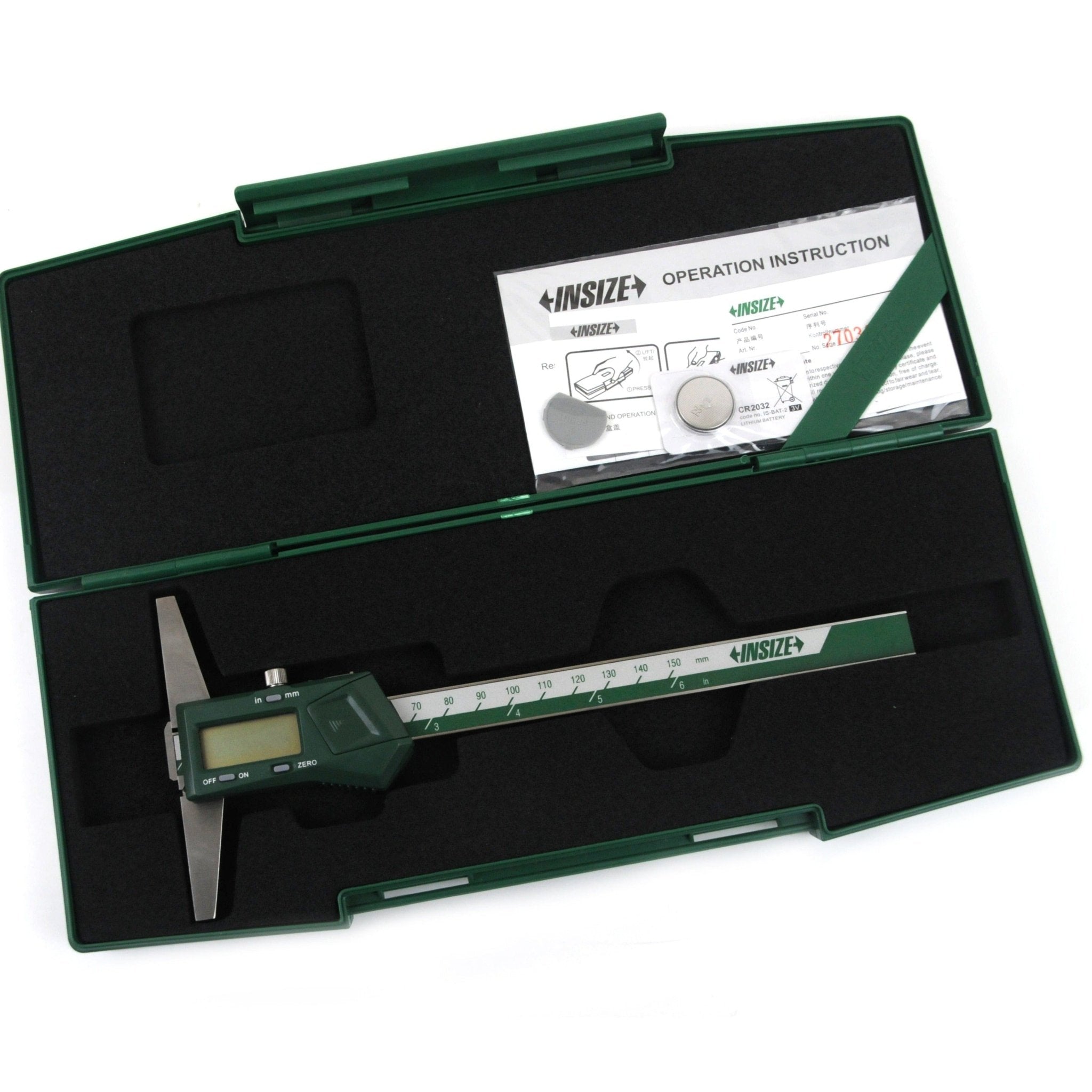 Insize Digital Double Hook Depth Gauge 0-150mm / 0-6" Range Series 1144-150A - Twin Eagle Imports