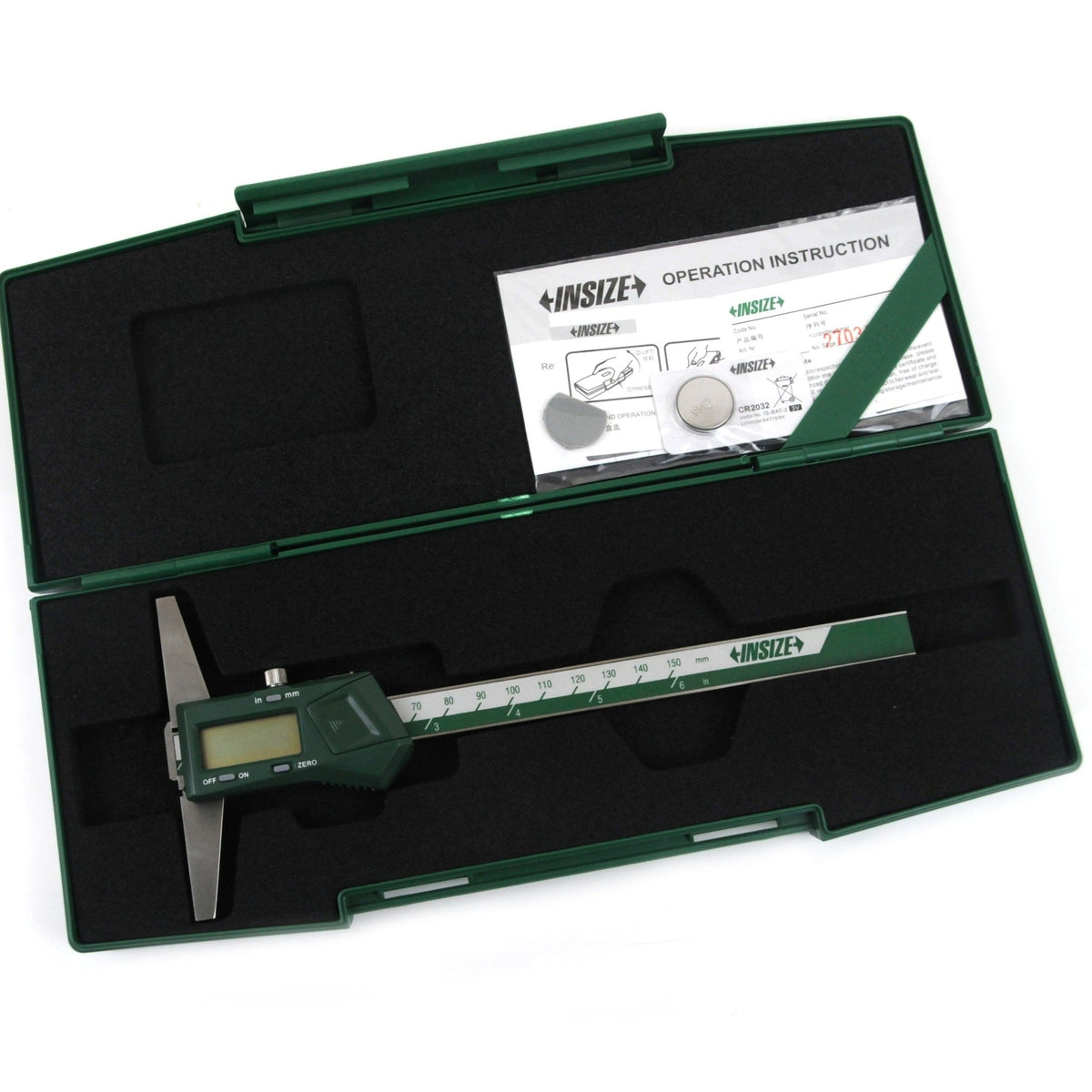 Insize Digital Double Hook Depth Gauge 0-150mm / 0-6" Range Series 1144-150A - Twin Eagle Imports