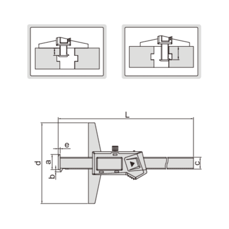 Insize Digital Double Hook Depth Gauge 0-300mm / 0-12" Range Series 1144-300A - Twin Eagle Imports
