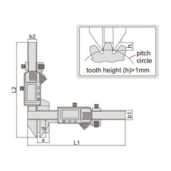 Insize Digital Gear Tooth Caliper 1-25mm Range Series 1181-M25A - Twin Eagle Imports