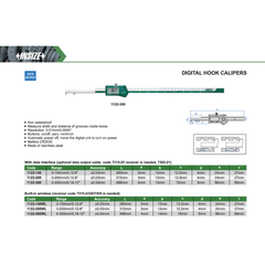 Insize Digital Hook Caliper 0.12-6" / 3–150mm Range Series 1122-150 - Twin Eagle Imports