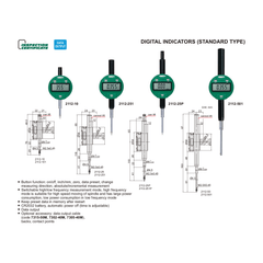 Insize Digital Indicator 50.8mm/2" Range Series 2112-50 - Twin Eagle Imports
