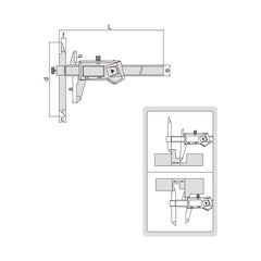 Insize Digital Offset Caliper 0-150mm/0-6" Range Series 1186-150A - Twin Eagle Imports