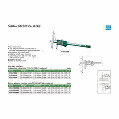 Insize Digital Offset Caliper 0-150mm/0-6" Range Series 1186-150A - Twin Eagle Imports