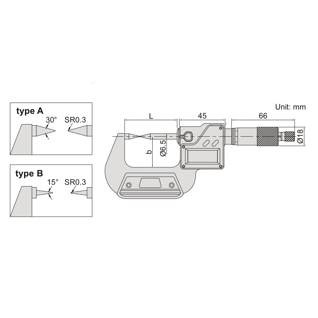 Insize Digital Point Micrometer 0-25mm/0-1" Range Series 3530-25BA - Twin Eagle Imports