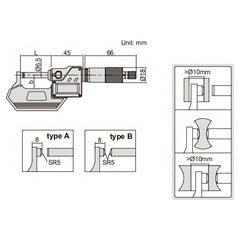 Insize Digital Spherical Anvil Tube Micrometer 25-50mm/1-2" Range Series 3560-50A - Twin Eagle Imports