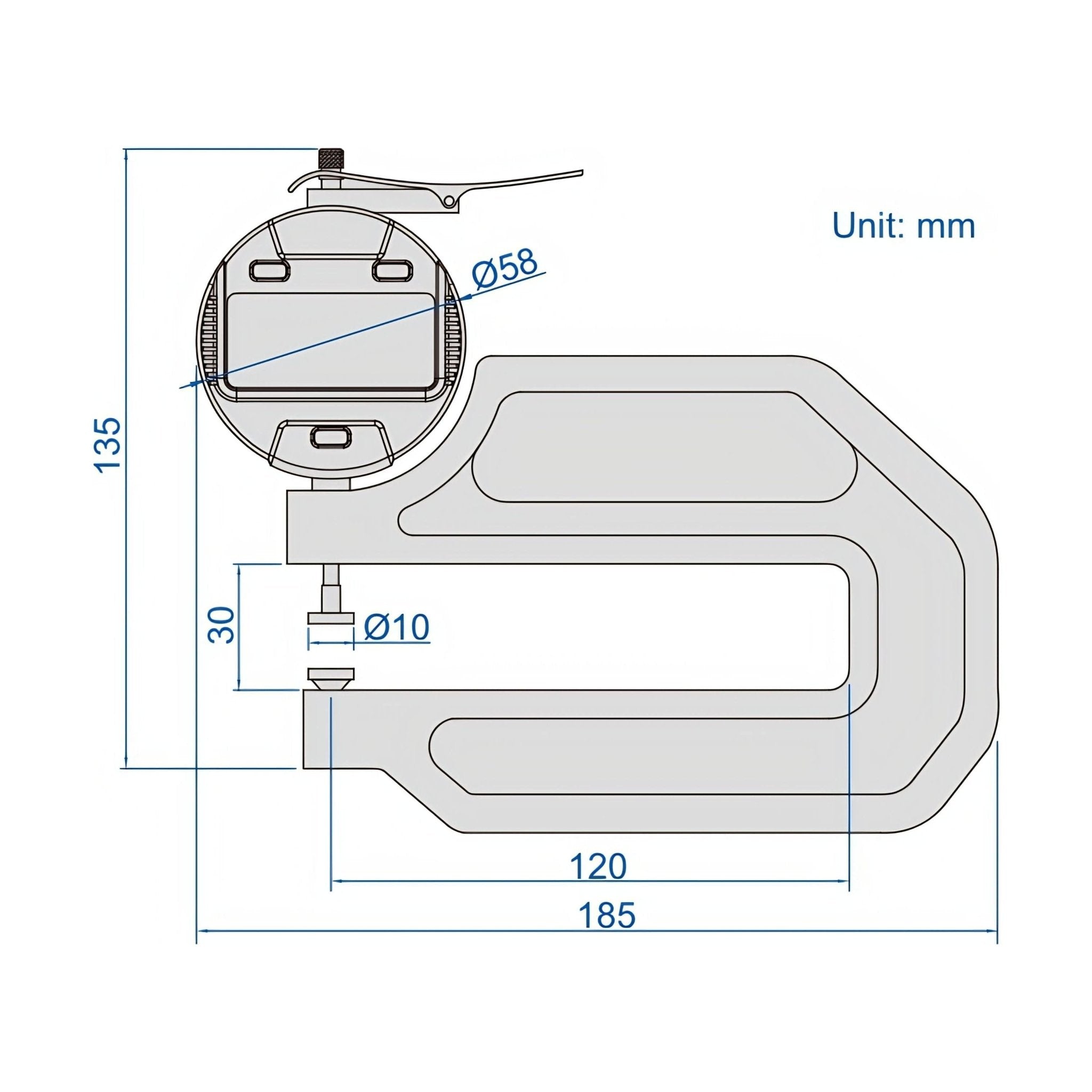 Insize Digital Thickness Gauge 0-10mm/0-0.4" Range Series 2872-10 - Twin Eagle Imports
