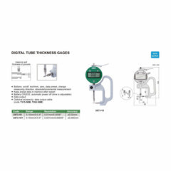 Insize Digital Thickness Gauge 0-10mm/0-0.4" Range Series 2873-10 - Twin Eagle Imports