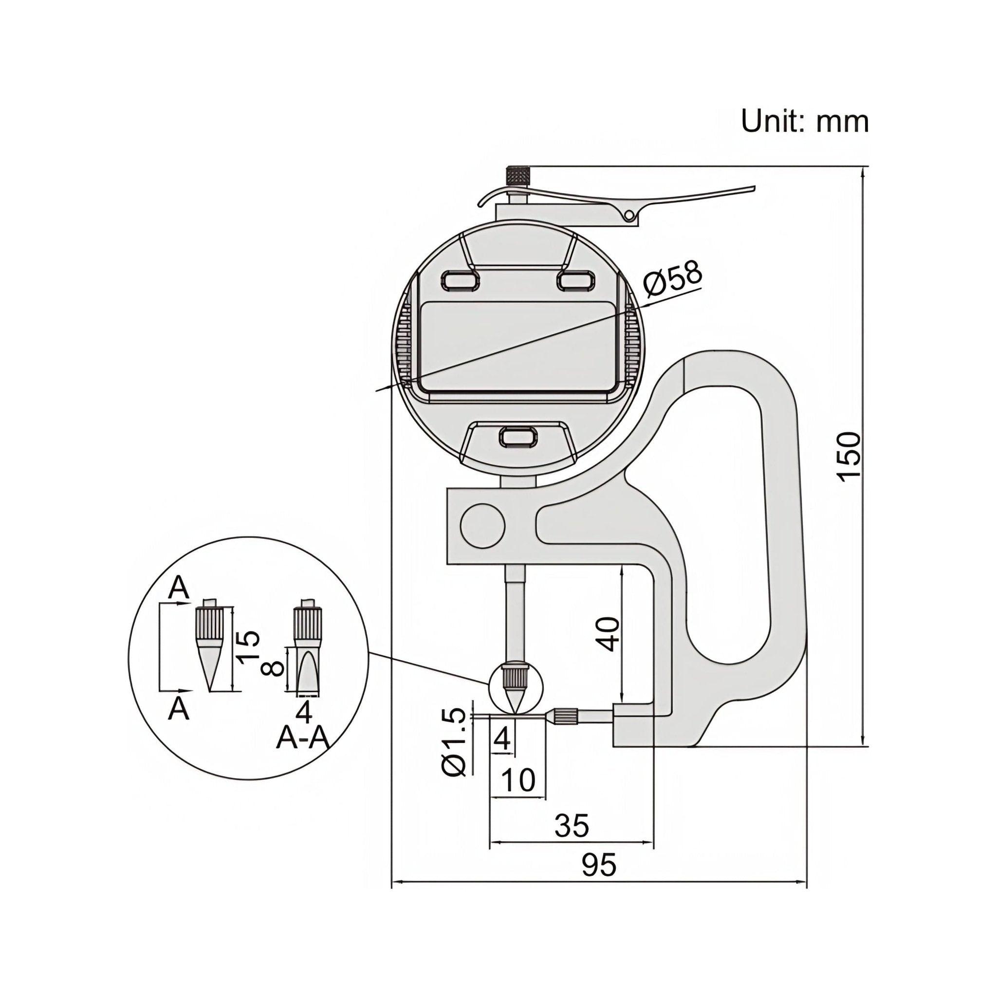 Insize Digital Thickness Gauge 0-10mm/0-0.4" Range Series 2873-10 - Twin Eagle Imports