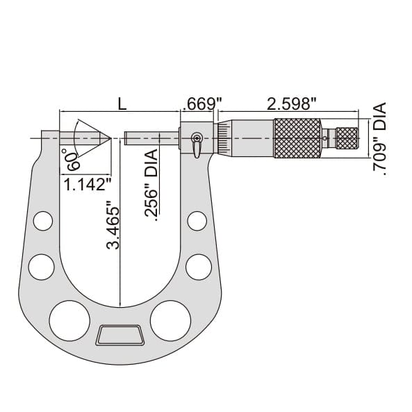 Insize Disc Brake Micrometer 1-2" Range Series 3288-2 - Twin Eagle Imports