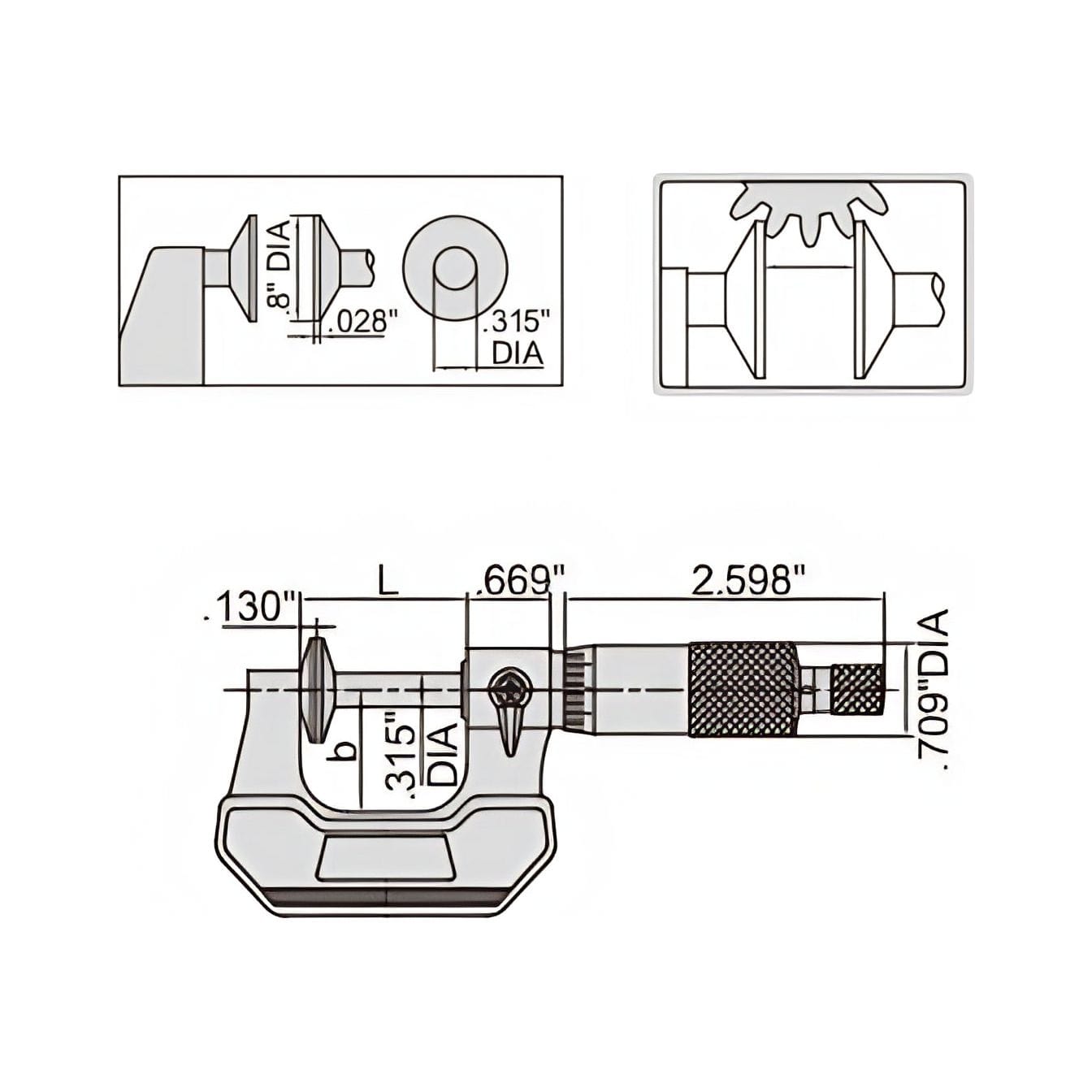 Insize Disc Micrometer 0-1" Range Series 3282-1 - Twin Eagle Imports