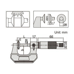 Insize Disc Micrometer 0-25mm Range Series 3282-25 - Twin Eagle Imports