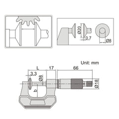 Insize Disc Micrometer 0-25mm Range Series 3294-25 - Twin Eagle Imports
