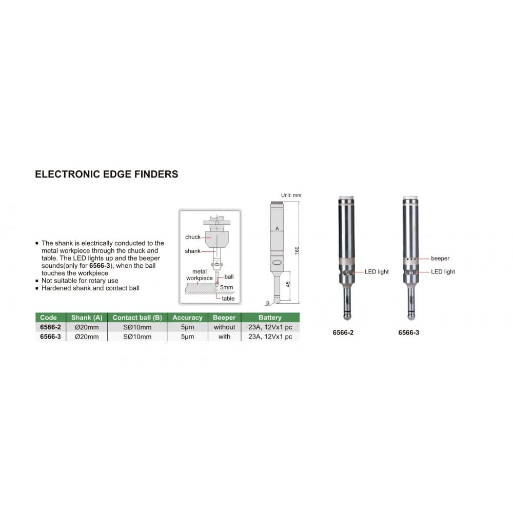 Insize Electronic Edge Finder 20mm Shank Series 6566-2 - Twin Eagle Imports