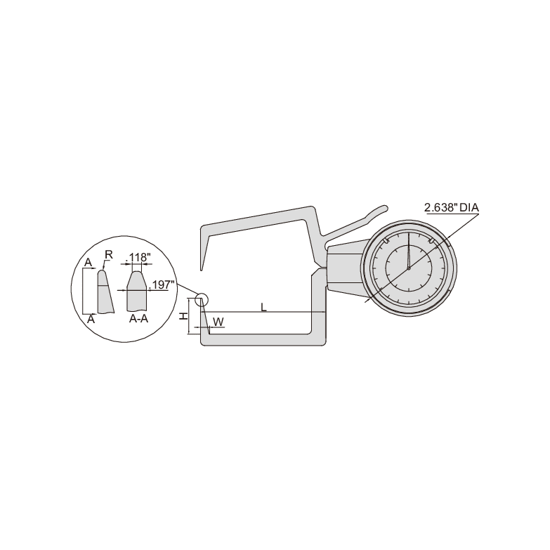 Insize External Dial Caliper Gauge 0.4-1.2" Range Series 2333-E121 - Twin Eagle Imports
