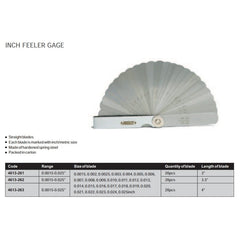 Insize Feeler Gauge Set 0.0015"-0.025" Range Series 4613-261 - Twin Eagle Imports