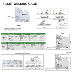 Insize Fillet Welding Gauge Series 4846-1 - Twin Eagle Imports