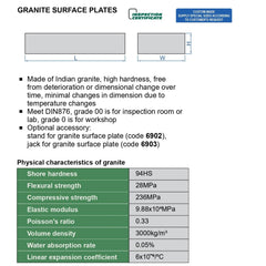 Insize Granite Surface Plate 630x400x80mm Range Series 6900-164 - Twin Eagle Imports