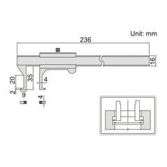 Insize Groove Vernier Caliper Range Series 1262-150A - Twin Eagle Imports