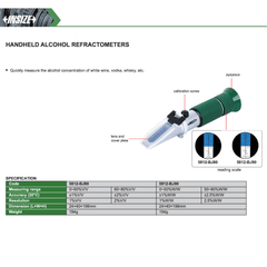 Insize Handheld Alcohol Refractometer 0–60%V/V & 60–80%V/V Series 5812-BJ80 - Twin Eagle Imports