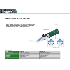 Insize Handheld Wine Refractometer 0–40%Brix Series 5813-PT25 - Twin Eagle Imports
