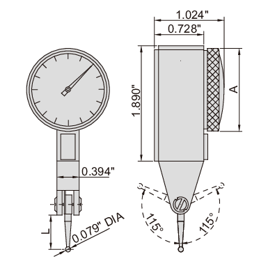 Insize Imperial Dial Indicator 0.03" Range Series 2380-35 - Twin Eagle Imports