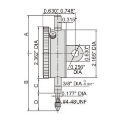 Insize Imperial Lug Back Dial Indicator 0.25" Range Series 2307-025 - Twin Eagle Imports