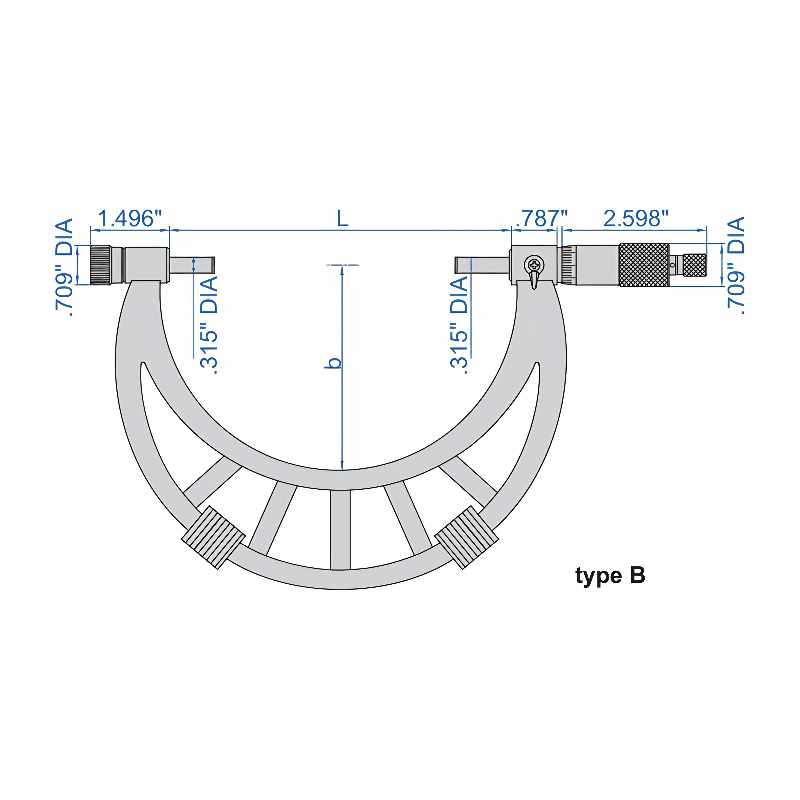 Insize Imperial Outside Micrometer 12-16" Range Series 3206-16 - Twin Eagle Imports